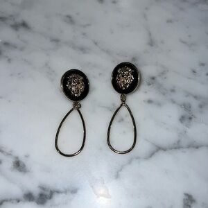 Vintage lion face drop earrings